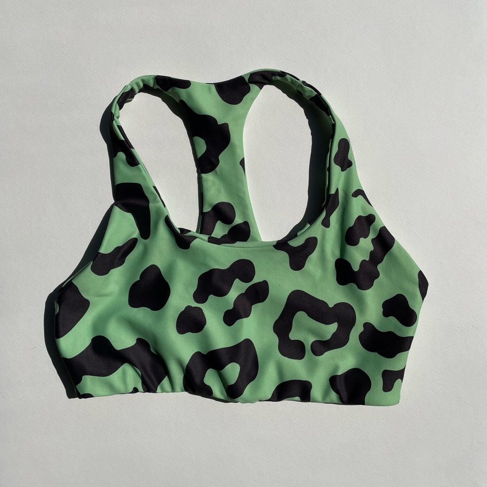 NWOT Beach Riot Sport green and black bra top